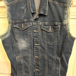 Blue Jean distressed vest